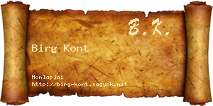 Birg Kont névjegykártya